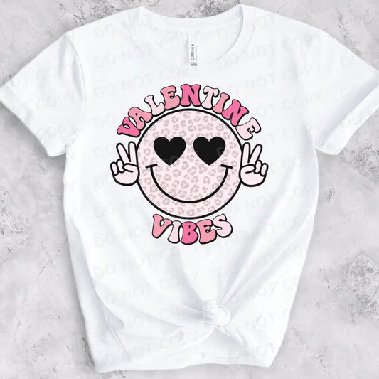 Valentine Vibes Smiley Face Peace Sign Heart Dtf Transfers Ready To Press Heat Transfer Direct Film